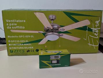 Ventilatore da soffitto Zeus con telecomando NUOVO