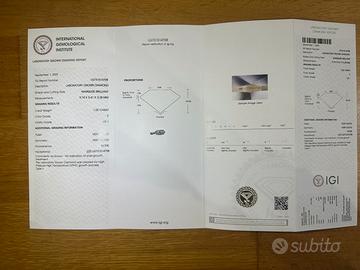 Ciondolo ORO BIANCO 18kt - 1.02ct DIAMANTE