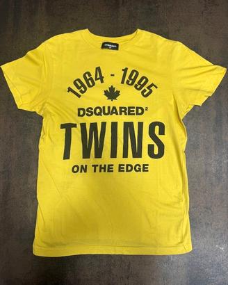 T-Shirt Dsquared2 Donna XS Giallo Big Logo XS