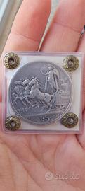 5 lire 1914 quadriga periziata  NIP