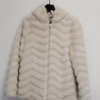 Eco-pelliccia bianca con cappuccio 