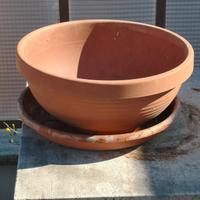 Ciottola grande per fiori in plastica e sottovaso