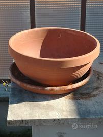 Ciottola grande per fiori in plastica e sottovaso