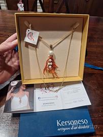 Collana in argento bagnato oro