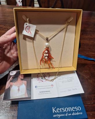 Collana in argento bagnato oro