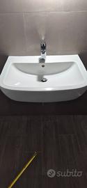 Lavabo in ceramica Dolomite nuovo con rubinetteria