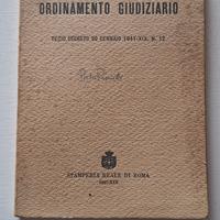 Ordinamento Giudiziario 1941 - Ediz. Originale