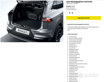 Rete del bagagliaio verticale - Originale Renault