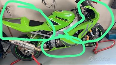 3 Carene per Kawasaki ZX6R 636 verdi moto pista