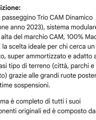 Passeggino trio CAM dinamico (modello 2023)