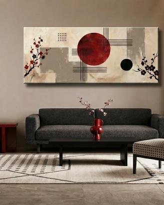 Quadro Moderno Giapponese Dipinto a Mano 120x50
