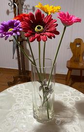 Vaso in vetro con 5 gerbere