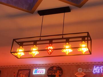 lampadario ferro rettangolare nero 5 luci euro 20 