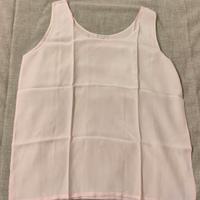 canotta donna in pura seta rosa cipria