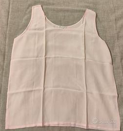 canotta donna in pura seta rosa cipria