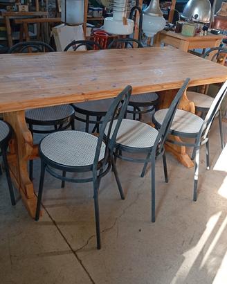Tavolo rustico in pino grezzo 180x80x80