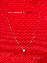 Collana argento 925 solitario grande