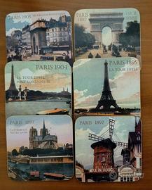 Set 6 sottobicchieri nuovi Parigi 