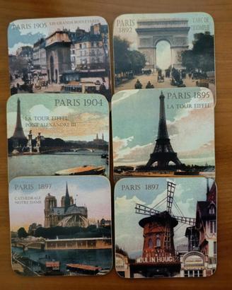 Set 6 sottobicchieri nuovi Parigi 