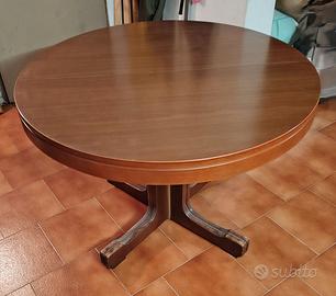 Tavolo rotondo allungabile vintage in legno