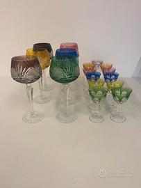 Set di bicchieri in cristallo di Boemia