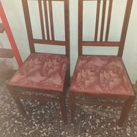 Coppia di sedie in legno antiche vintage anni 50