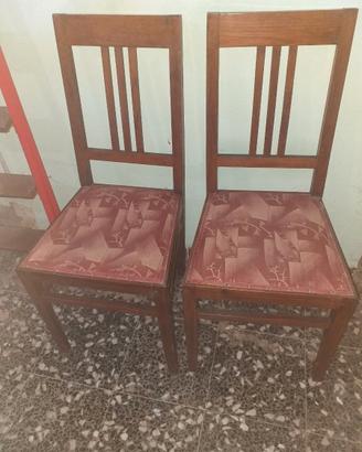 Coppia di sedie in legno antiche vintage anni 50
