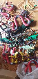 lotto animali in plastica retti iguane e altri