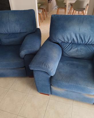 Divano 3 posti + nr. 2 Poltrone recline