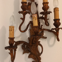 Antico Applique 5 luci in Bronzo fine 800