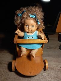 Berna bambola Vintage seggiolone legno 