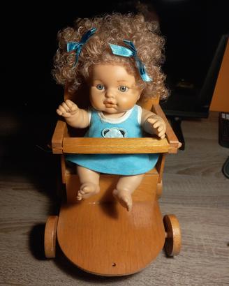 Berna bambola Vintage seggiolone legno 