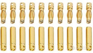 Set 10 Paia Connettori Banana 4mm per LiPo