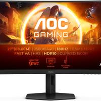 AOC Gaming Monitor curvo QHD da 27 pollici, 180 Hz