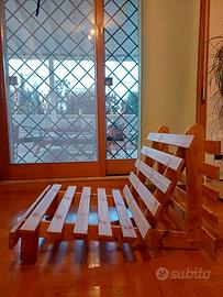 Poltrona letto in legno con fouton giapponese
