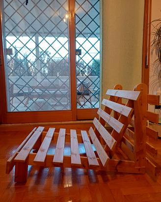 Poltrona letto in legno con fouton giapponese