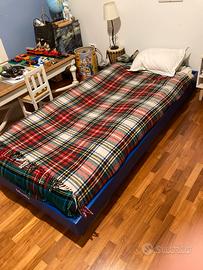 LETTO WOODLY PURO MAXI 200x90 BLU+Futon e 2Cuscini