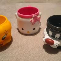 TRIS DI TAZZE DA COLLEZIONE HELLO K. TITTI GATTO S