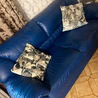 Divano 3 Posti in Pelle Blu