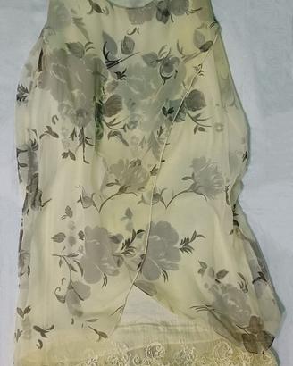 Top smanicato (drappeggio davanti e pizzo dietro)