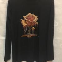 Maglietta Shein nera e dorata L