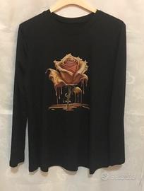 Maglietta Shein nera e dorata L