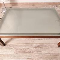 Tavolino legno e vetro