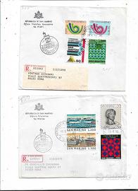 1964 / 1976 SAN MARINO 8 RACC/TE  FDC  1° GIORNO