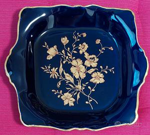 Ciotola porcellana Limoges blu e oro, cm 25
