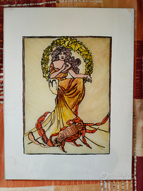 Quadro dipinto a mano su vetro 30x40