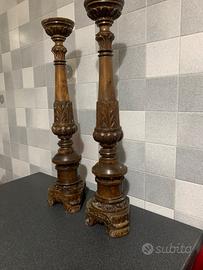 Candelabri in legno del 1800