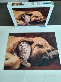 puzzle 500 cane con gatto