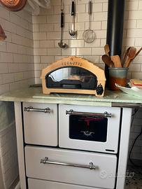 Stufa cucina a legna in acciaio porcellanato