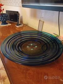 Grande centrotavola in vetro blu